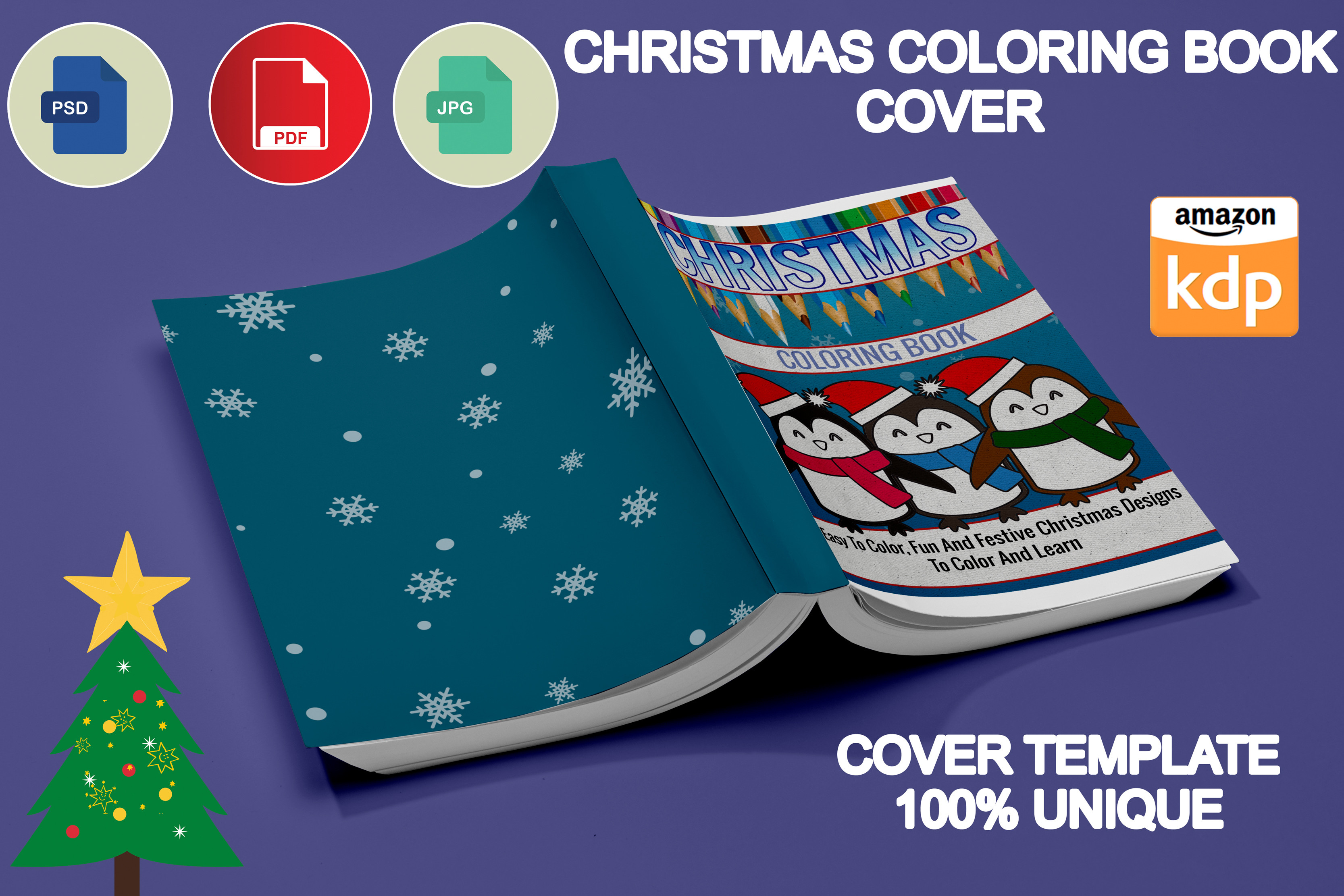 Christmas Coloring Book Cover for Kdp V3 Graphic by Funnyarti ...
