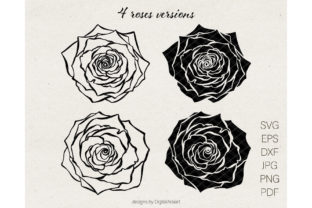 Rose SVG Outline Flower Vector