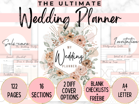Wedding Planner Printable Wedding Binder Graphic Print Templates By PlannersByBee