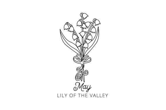May Birth Month Flower Line Art Diseños y Dibujos Archivo de Corte de Manualidades Por Creative Fabrica Crafts