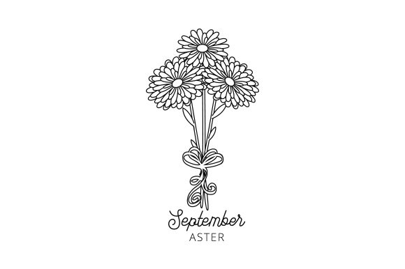 September Birth Month Flower Line Art Designs & Drawings Craft Cut File By Creative Fabrica Crafts