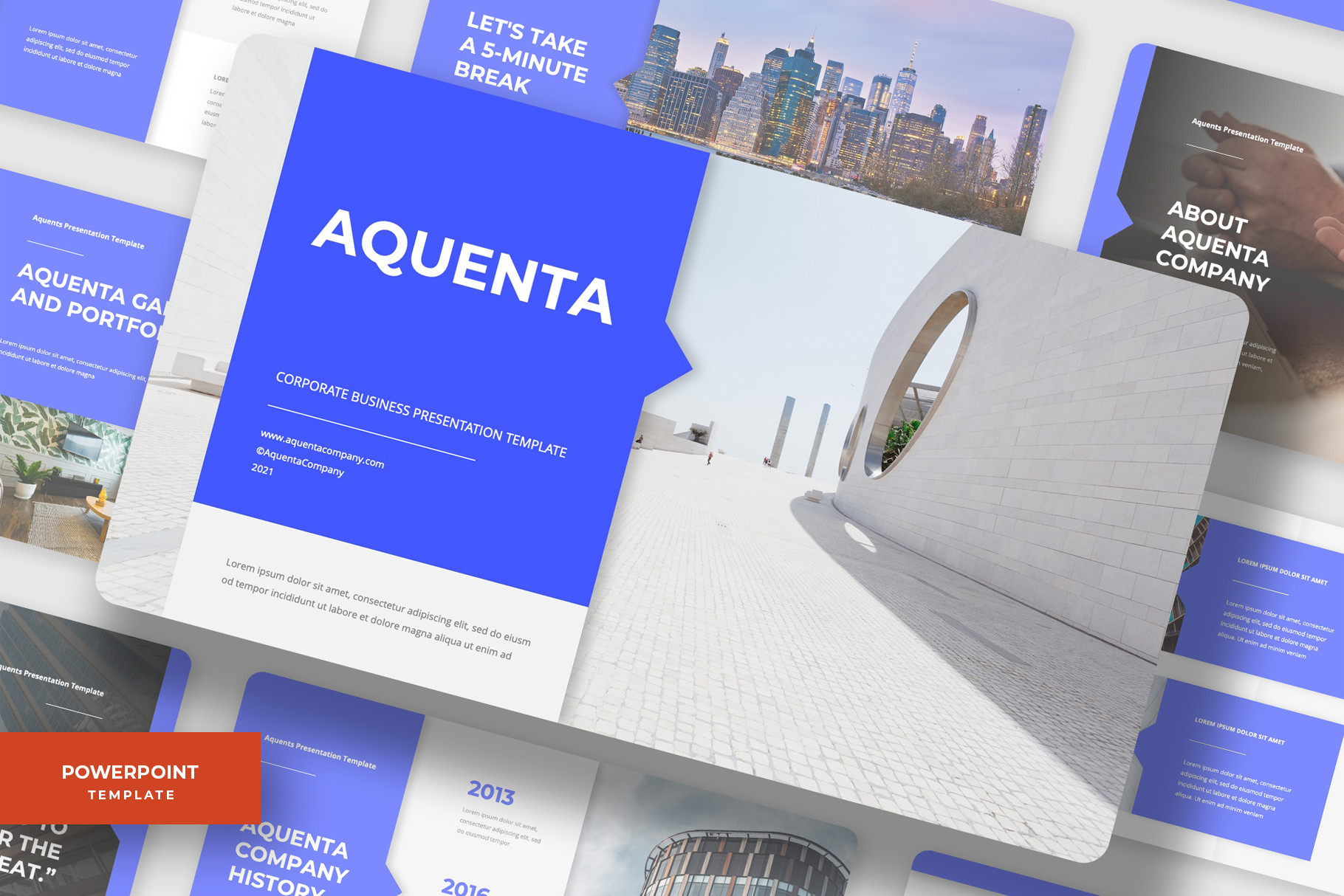 Plantilla de PowerPoint corporativa Aquenta