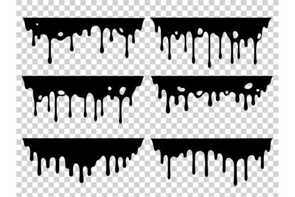 Dripping Oil Stain. Liquid Ink, Paint Drip Graphic Illustrations By tartila.stock