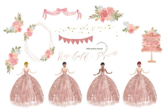 gold dress clipart Elegant Gold Princess Clipart, Gold Quinceaera