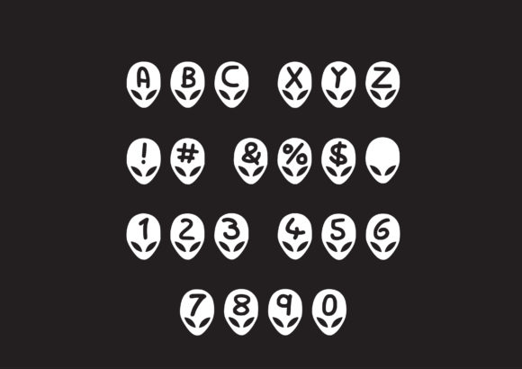 Play Alien Font PNG with transparent background - Preview 1
