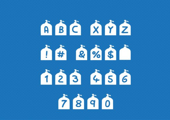 Play Pump Bottle Font PNG with transparent background - Preview 1