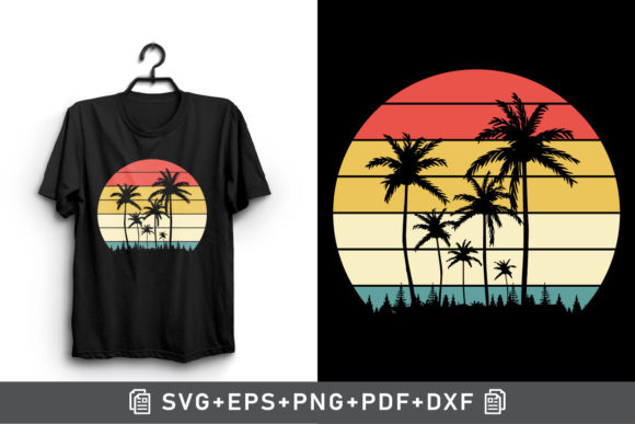 Retro Sunset Forest Clipart Graphic by Arman Design · Creative Fabrica