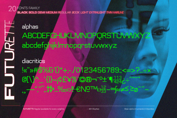 Futurette FF Font PNG with transparent background - Preview 3