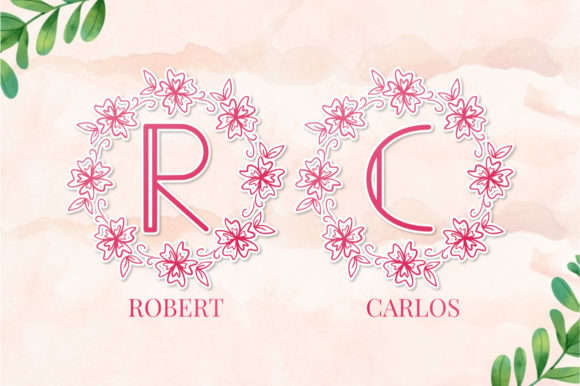 Girly Monogram Font PNG with transparent background - Preview 1
