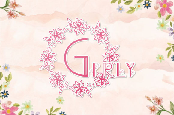 Girly Monogram Font PNG with transparent background - Preview 2