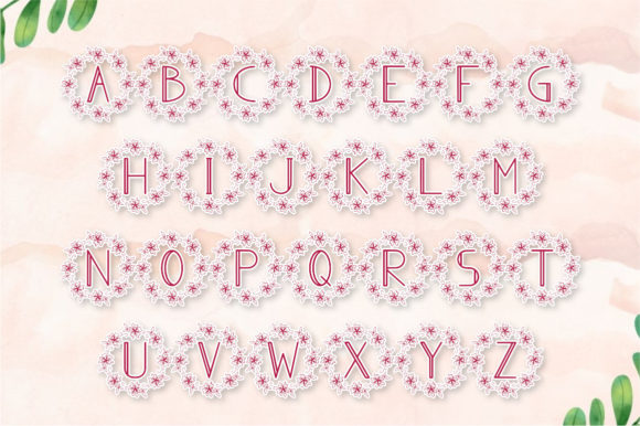 Girly Monogram Font PNG with transparent background - Preview 3