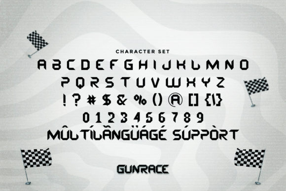 Gunrace Font PNG with transparent background - Preview 3