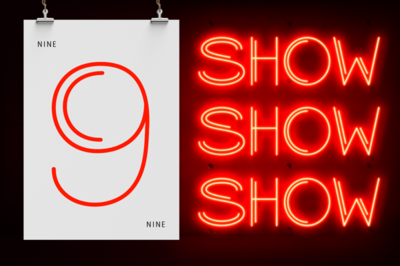 Neon Magic Font PNG with transparent background - Preview 4