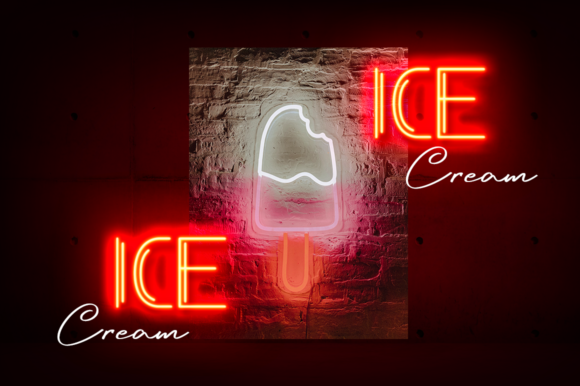 Neon Magic Font PNG with transparent background - Preview 5