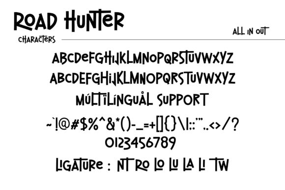 Road Hunter Font PNG with transparent background - Preview 6