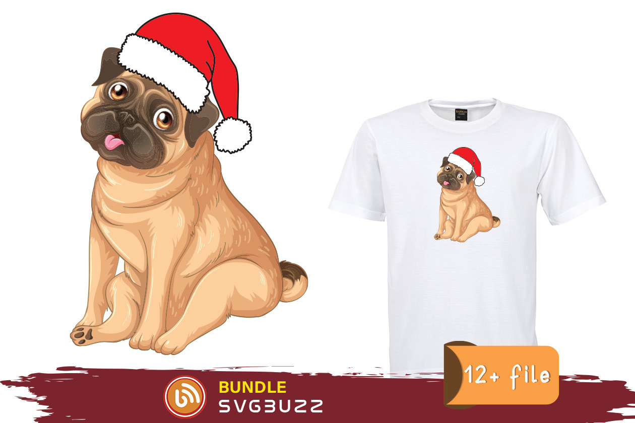 Christmas Santa Pug Graphic by SvgBuzz · Creative Fabrica