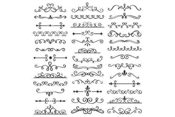 Decorative Swirls Dividers Grafik Symbole Von tartila.stock
