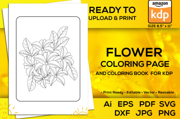 Flower Coloring Page & Coloring Book Kdp Graphic by TeamlancerBD ...