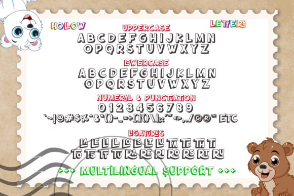 Hollow Letters Font PNG with transparent background - Preview 6