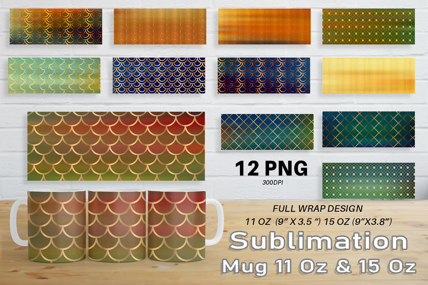 Mug Sublimation Art Deco Gold Line Graphic by Artnoy · Creative Fabrica