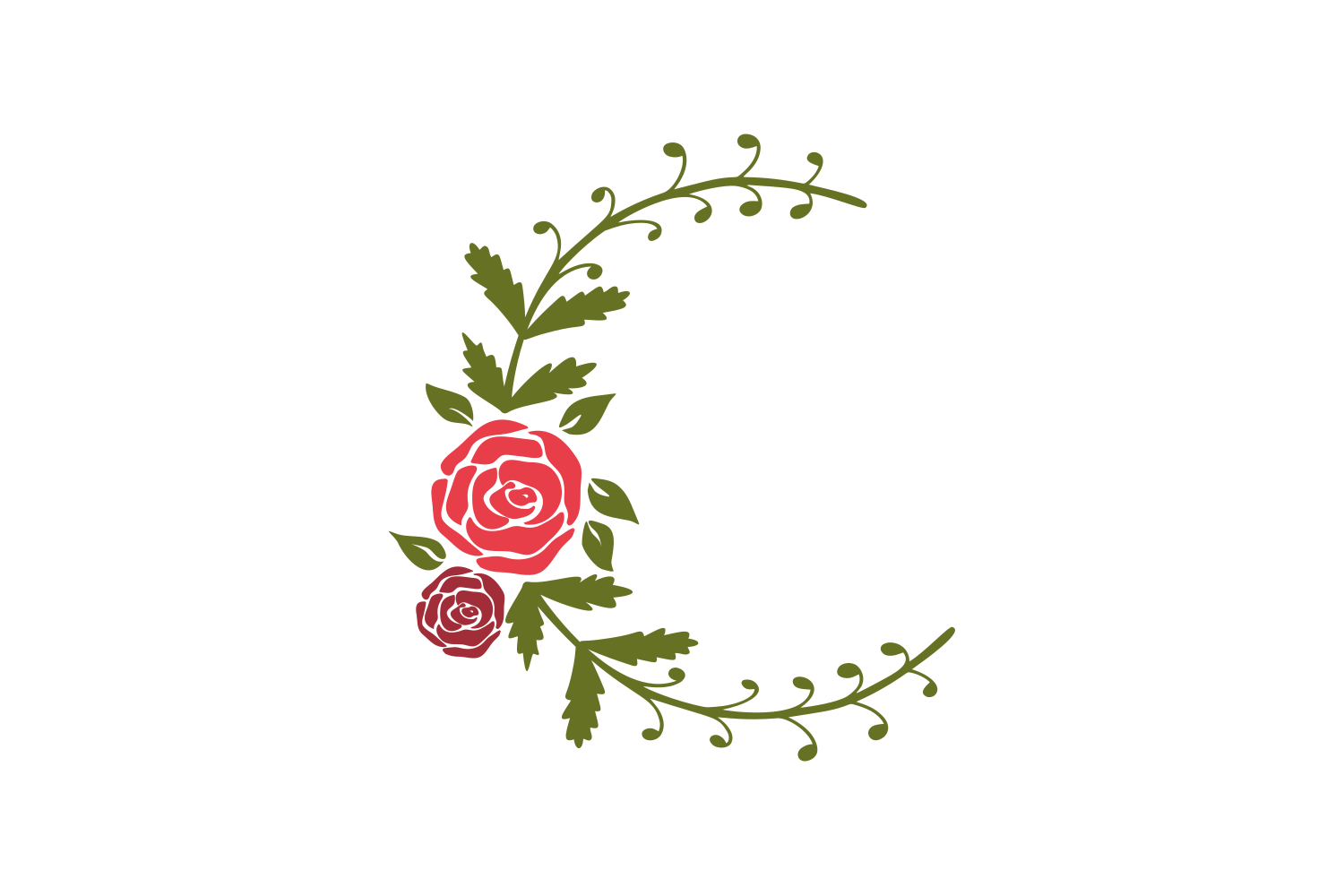 Roses Monogram Frame Graphic by CraftBundles · Creative Fabrica