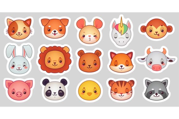 Cute Animal Face Stickers