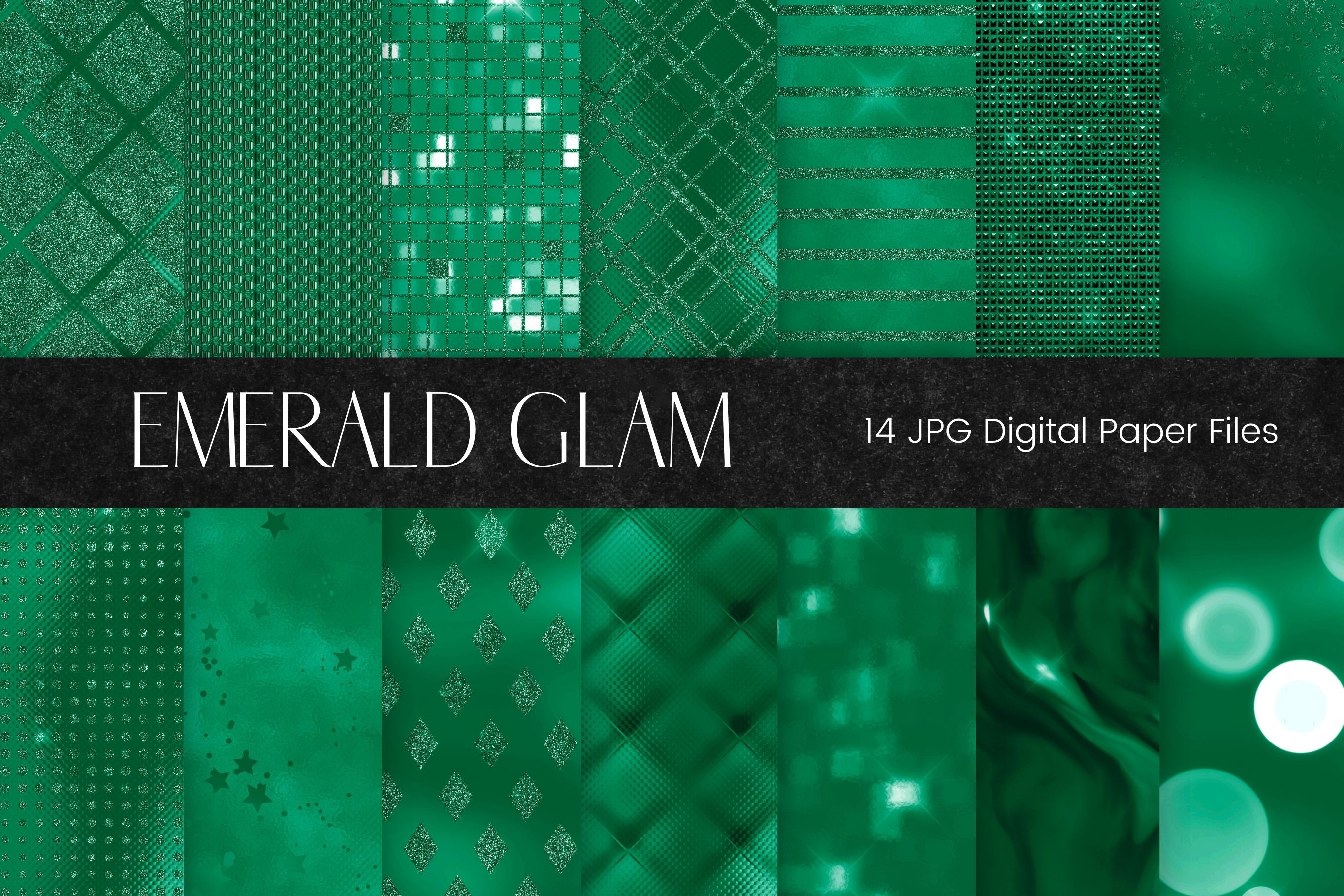 Emerald Green Glam Digital Paper Graphic by Pixafied · Creative Fabrica
