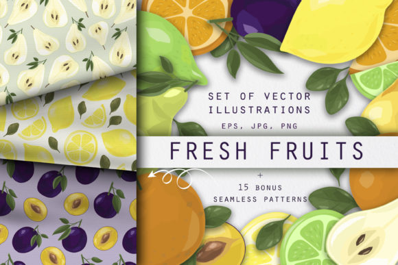 Fresh Fruits Vector Clip Art Graphic by iuvmiro · Creative Fabrica