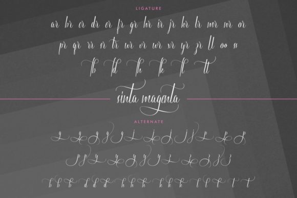 Sinta Magenta Font PNG with transparent background - Preview 5