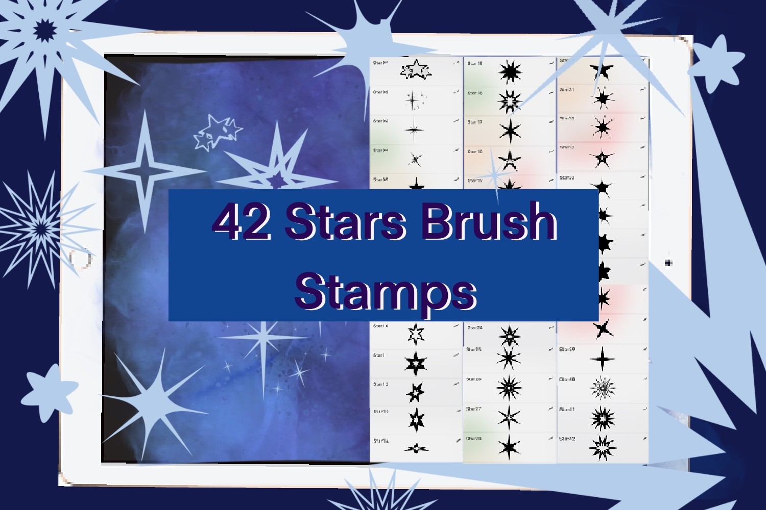 Stars Stamps Brushes for Procreate Graphic by larisaetsy · Creative Fabrica