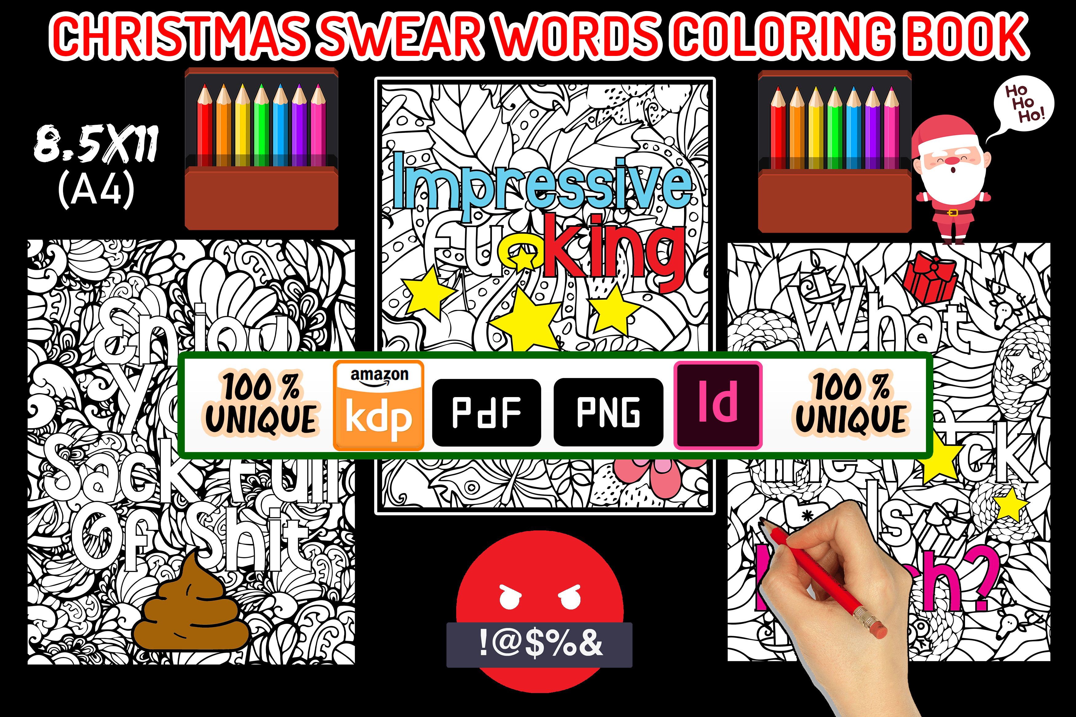 Christmas Swear Word Coloring Book