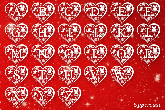 Love Christmas Monogram Font PNG with transparent background - Preview 4