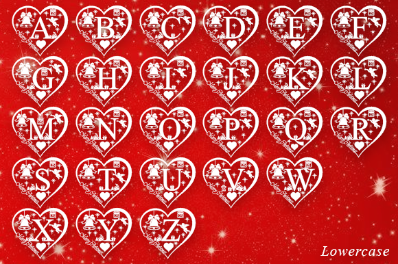 Love Christmas Monogram Font PNG with transparent background - Preview 5