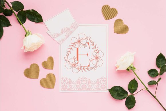 Magnolia Rose Floral Monogram Font PNG with transparent background - Preview 2