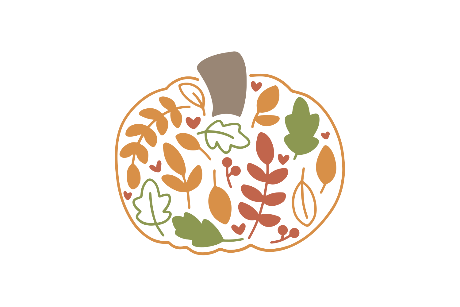 Pumpkin and Floral Elements Graphic by CraftBundles · Creative Fabrica