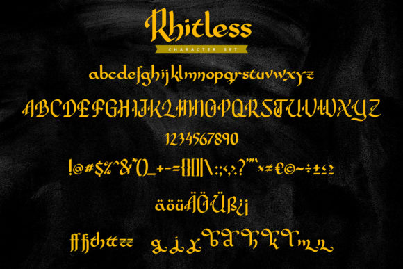 Rhitless Font PNG with transparent background - Preview 4