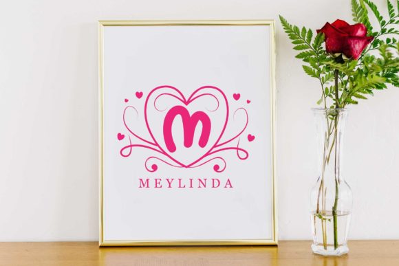 Romantic Monogram Font PNG with transparent background - Preview 1
