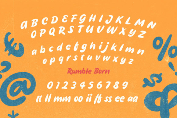 Rumble Born Font PNG with transparent background - Preview 4