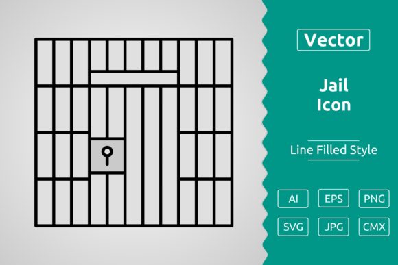 Vector Jail Filled Outline Icon