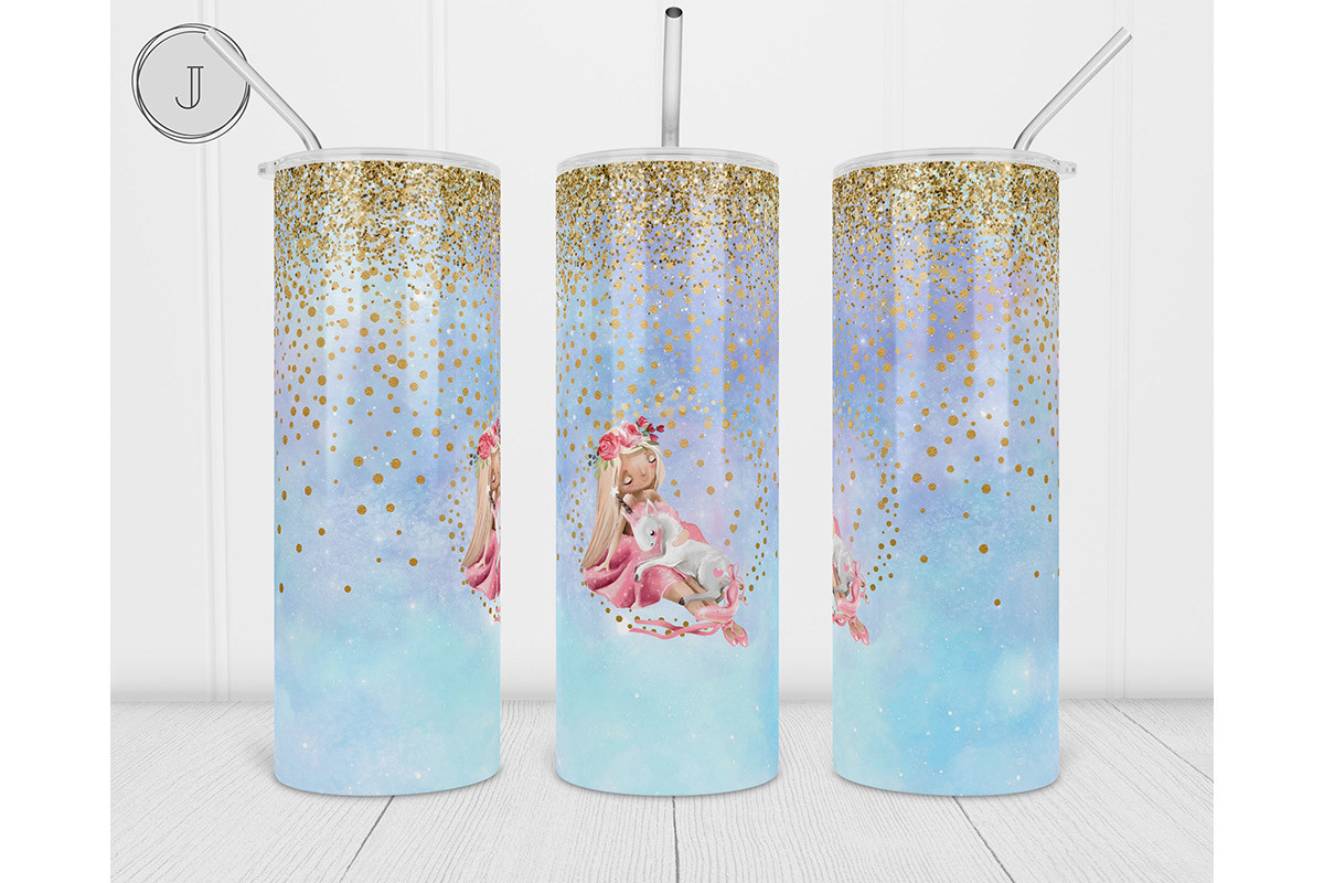 20oz Unicorn Tumbler Girl Dream Wrap Graphic by join29design · Creative ...