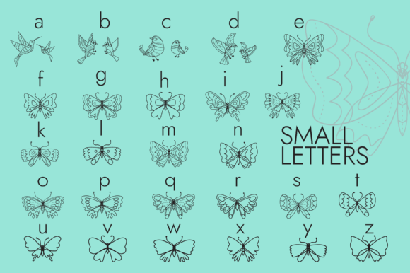 Birds and Butterflies Font - Preview 1