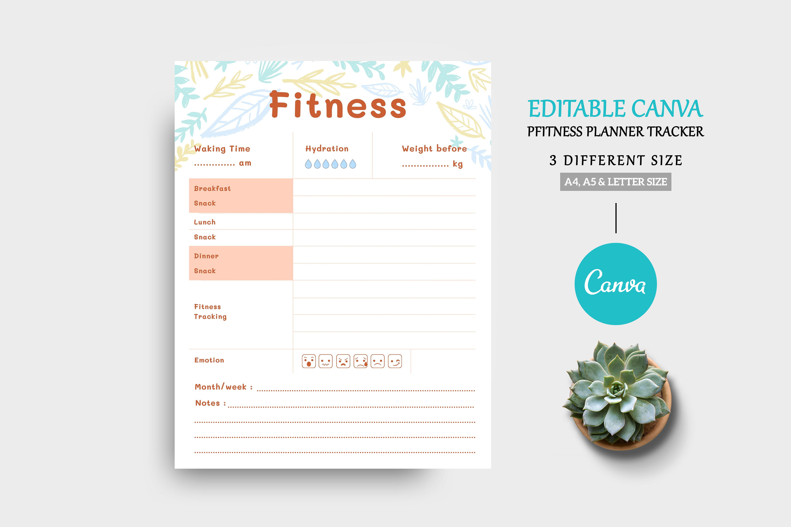 Editable Canva Fitness Planner Graphic by UltimateTemplate · Creative Fabrica