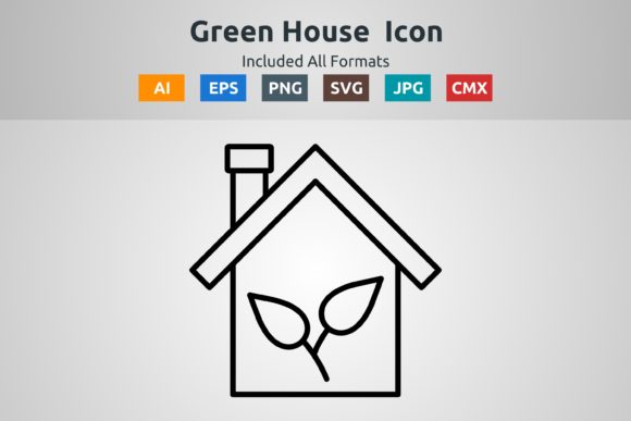 Green House Vector Outline Icon