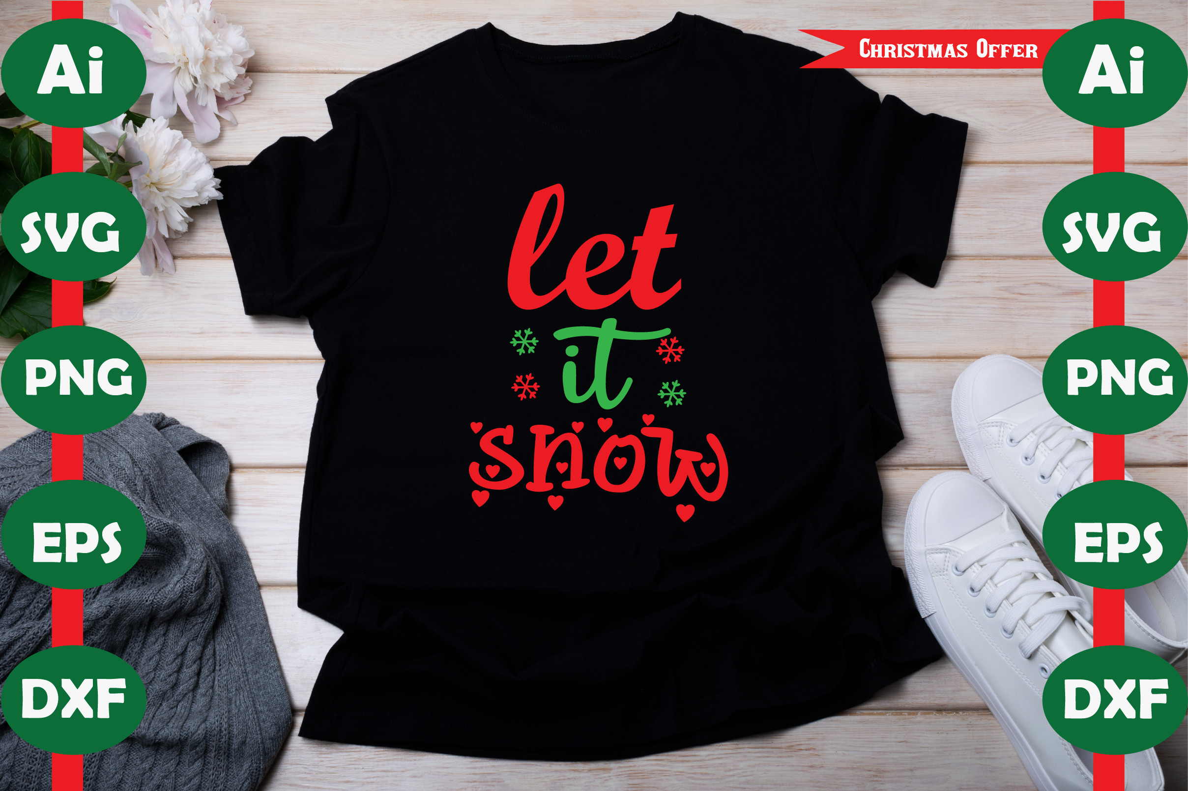 Let It Snow, Christmas Svg Design Graphic by Deluxra · Creative Fabrica