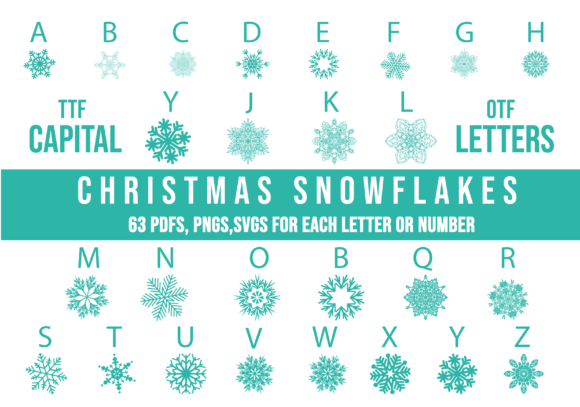 Christmas Snowflakes Font - Preview 1