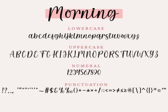 Morning Font PNG with transparent background - Preview 3