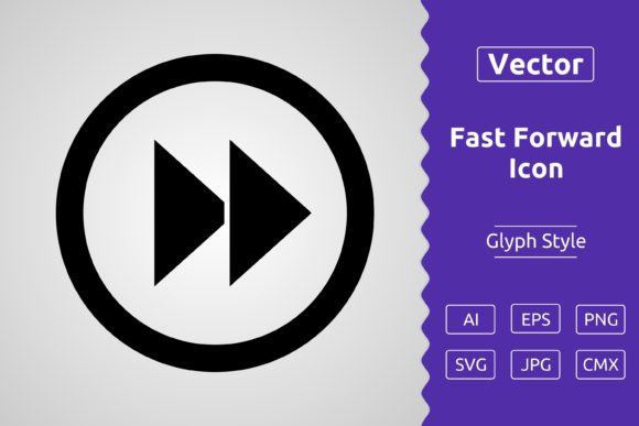 Vector Fast Forward Glyph Icon