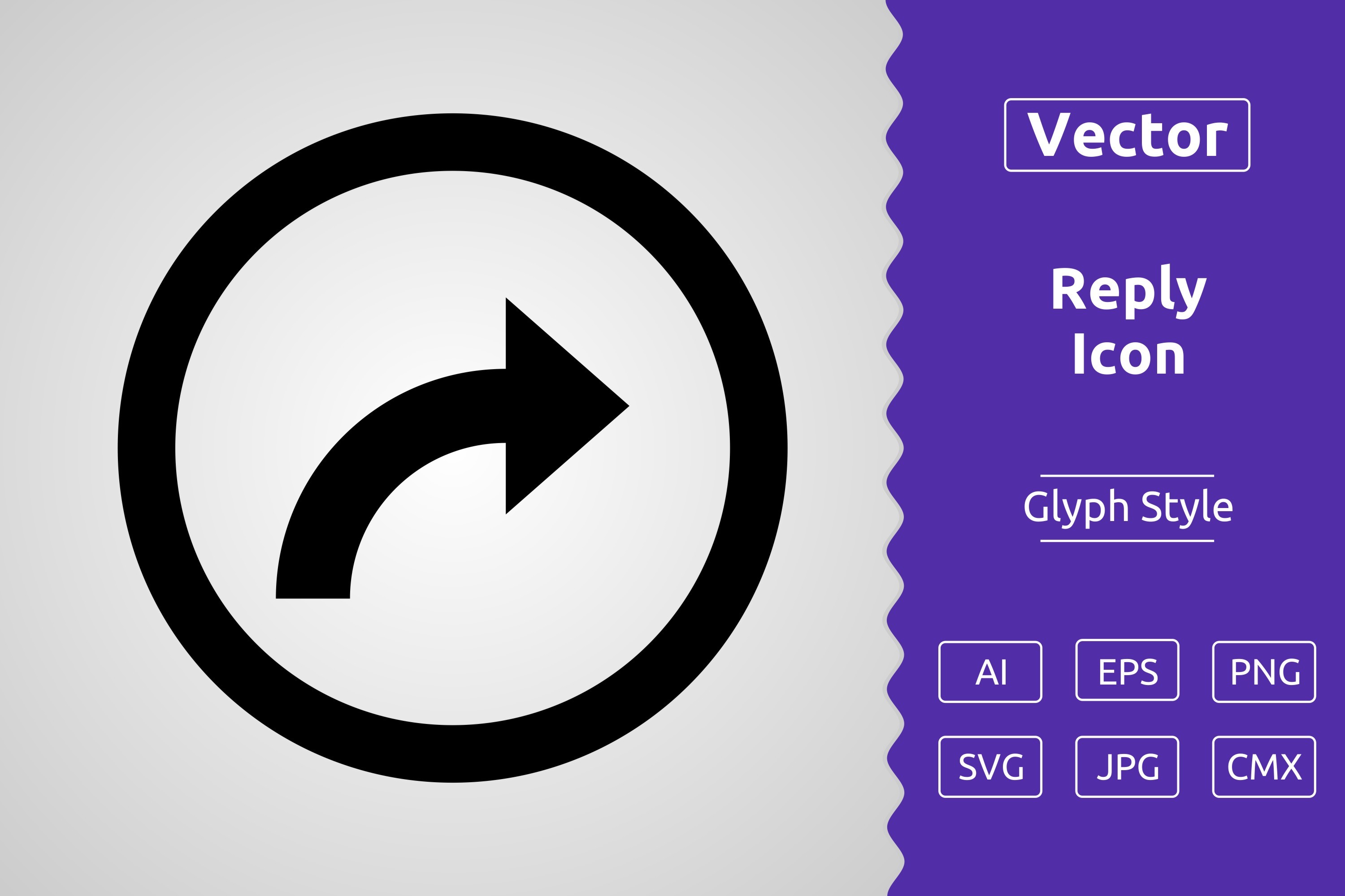 Vector Reply Glyph Icon Graphic by Muhammad Atiq · Creative Fabrica