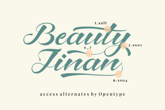 Beauty Jinan Font PNG with transparent background - Preview 1