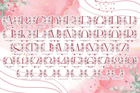 Beauty Magnolia Line Monogram Font - Preview 3